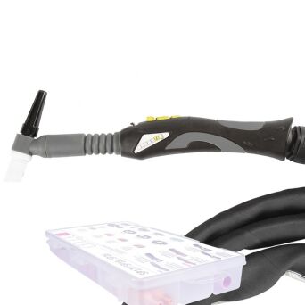 Uchwyt TIG 225F z główką SP9-70, 8m, seria ProFLEX, mini 4B, pakiet X, przyłącze SPARTUS®