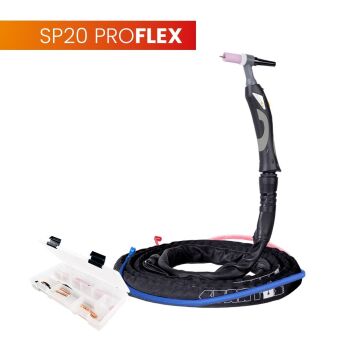 Uchwyt TIG 20, 4m, seria ProFLEX, mini 1B, pakiet U, przyłącze pasujące do ESAB®