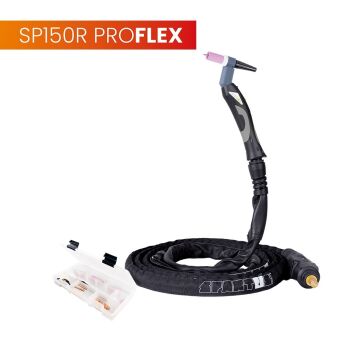 Uchwyt TIG 150R z obrotową główką SP9-90R, 4m, seria ProFLEX, 1B, pakiet U, SK35, 30cm wężyka, Rec6