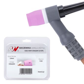 Soczewka wersja krótka 9/20 #8 [na elektrodę 2.4mm] L=23.5mm