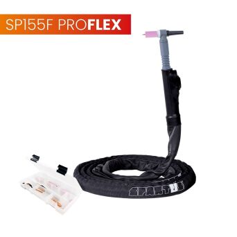 Uchwyt TIG 155F z główką SP9-70, 4m, seria ProFLEX, 1F, pakiet U, przyłącze pasujące do ESAB®
