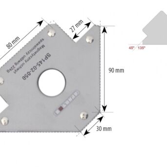 Magnetyczny uchwyt spawalniczy strzałka udźwig: 22kg