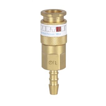 Szybkozłączka przypalnikowa - gniazdo na wąż fi 6,3mm (tlen)