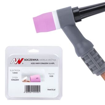 Soczewka wersja krótka 9/20 #8 [na elektrodę 1.6mm] L=23.5mm