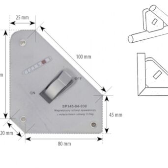 Magnetyczny uchwyt spawalniczy z wyłącznikiem udźwig: 13,5kg