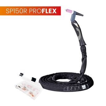 Uchwyt TIG 150R z obrotową główką SP9-90R, 4m, seria ProFLEX, 1B, pakiet U, przyłącze pasujące do MAGNUM®
