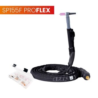 Uchwyt TIG 155F z główką SP9-70, 4m, seria ProFLEX, 1F, pakiet U, SK35, 30cm wężyka, Rec6